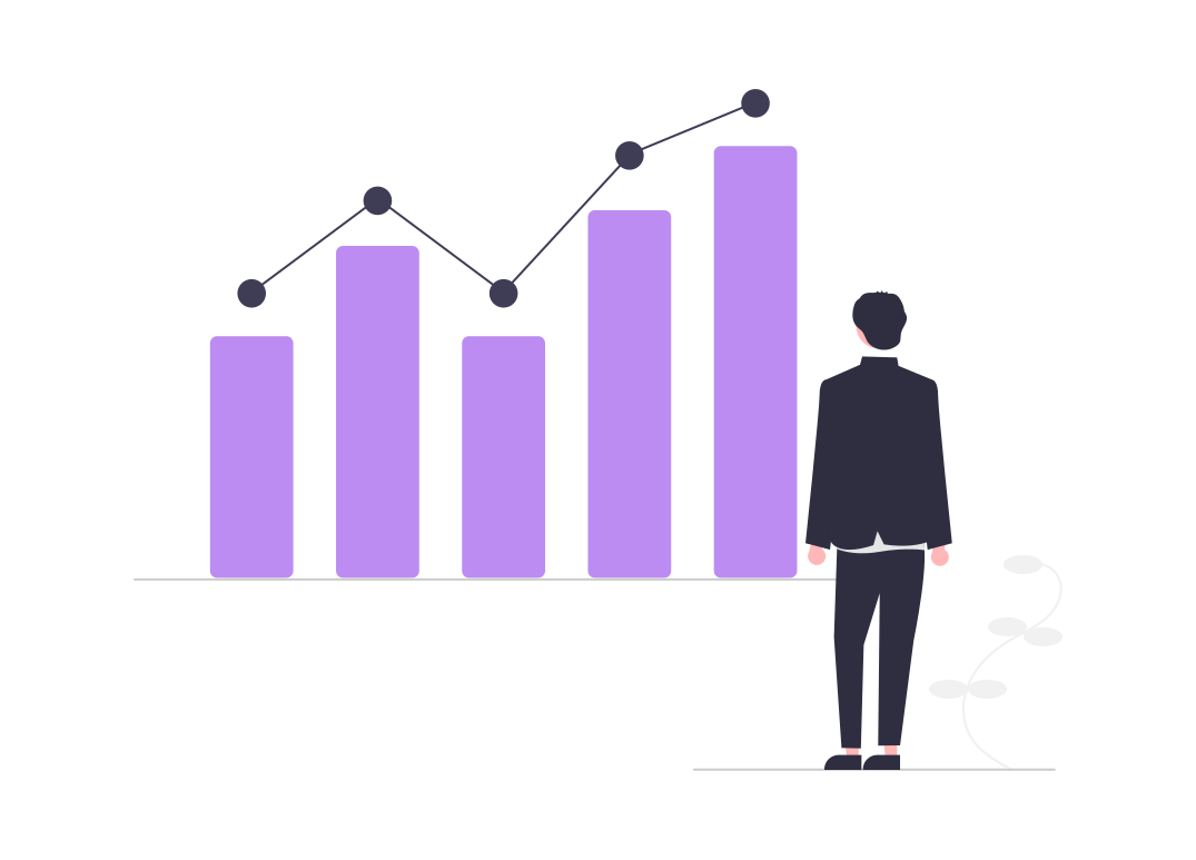 individual looking at graph